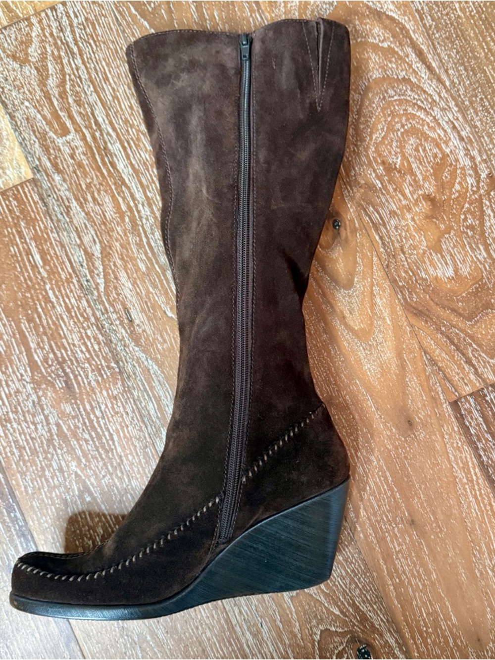 Aerosoles Brown Suede Gather Round Zip up Riding Boots / Women’s Size 9.5 - Picture 6 of 8